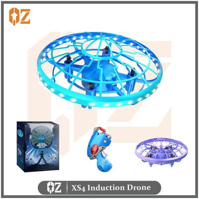 xs4 drone shooting sensing mini flying disc hovering rotating intelligent obstacle avoidance interactive toy aircraft