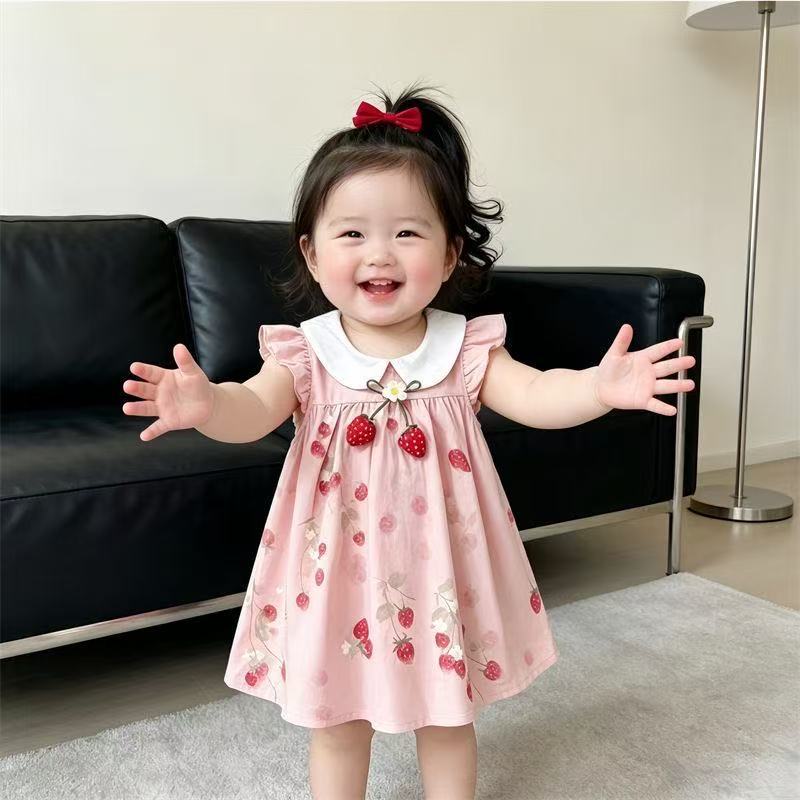 Summernew arrivalprincessgirlfloralsdresssummernew arrivalwestern stylekidsk-style vestsweetdress