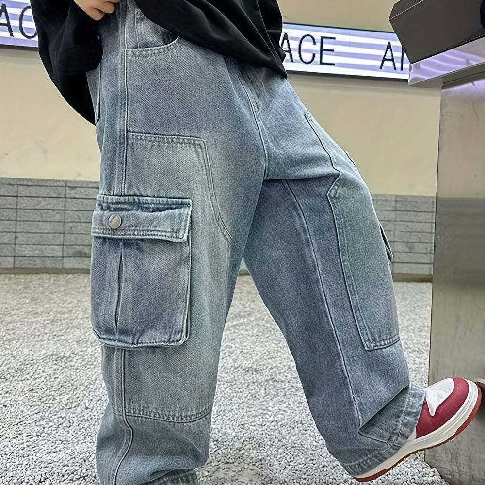 Boys' workwear jeans - spring/autumn  new collection - kids' autumn pants - stylish long pants for older boys - trendy