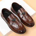 Doudou men's shoes summer breathable british style black business men's casual leather shoes slip-on driving soft bottom trendy shoes