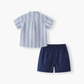 Kids' outfit set:  summer new arrival - british preppy style children's set, short-sleeve shirt, striped boy's baby outfit