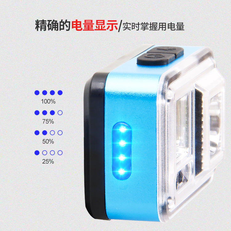 Cross-border new induction strong light USB charging headlight LED outdoor lighting fishing light household electric display headlight