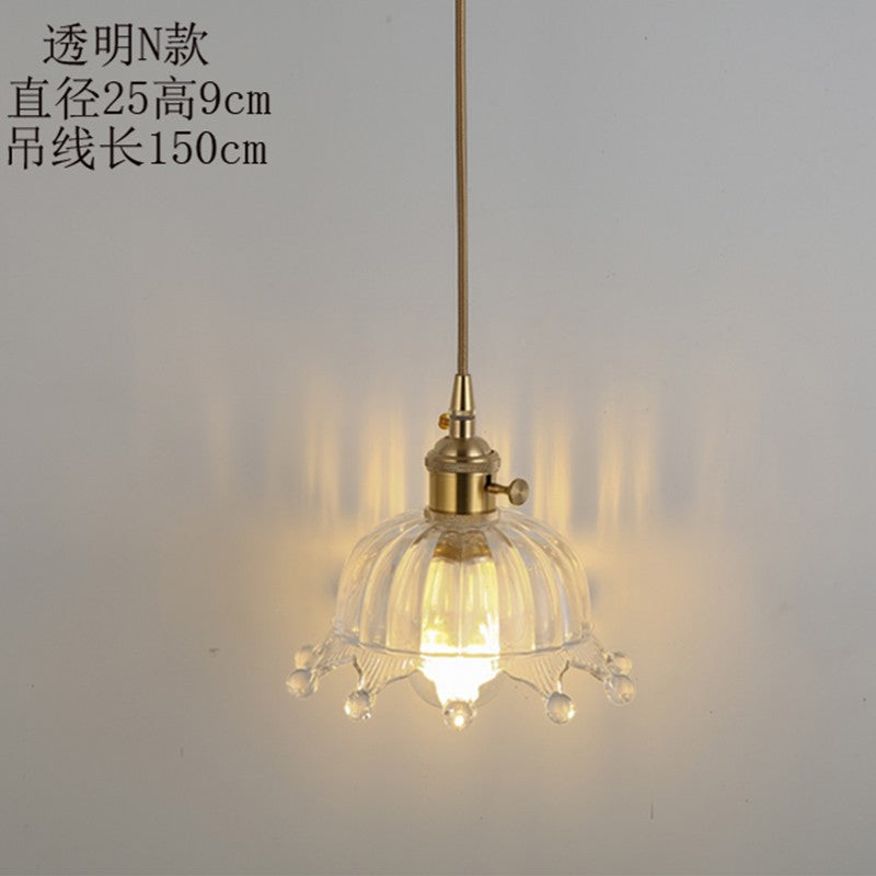 Bedside chandelier Nordic creative retro glass chandelier simple personality fashion bar restaurant bar lighting