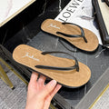 Women's flip-flops summeroutwear nubuck leather upper fashion seaside flatsoutwear new beach flip-flops