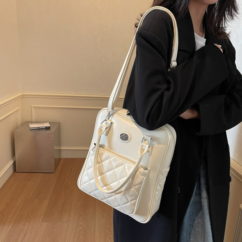 Cross-border direct sales casual backpack 2025 new fashion Korean version pu student bag portable shoulder messenger bag