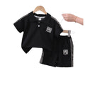 Boys' summer outfit set: new trendy boys' polo shirt & casual short-sleeve t-shirt shorts two-piece set - wholesale