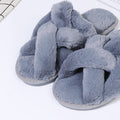 2024 source manufacturer cross stuffed slippers fall and winter new arrival indoor heattech cotton slippers thickened leaky toe furry slippers