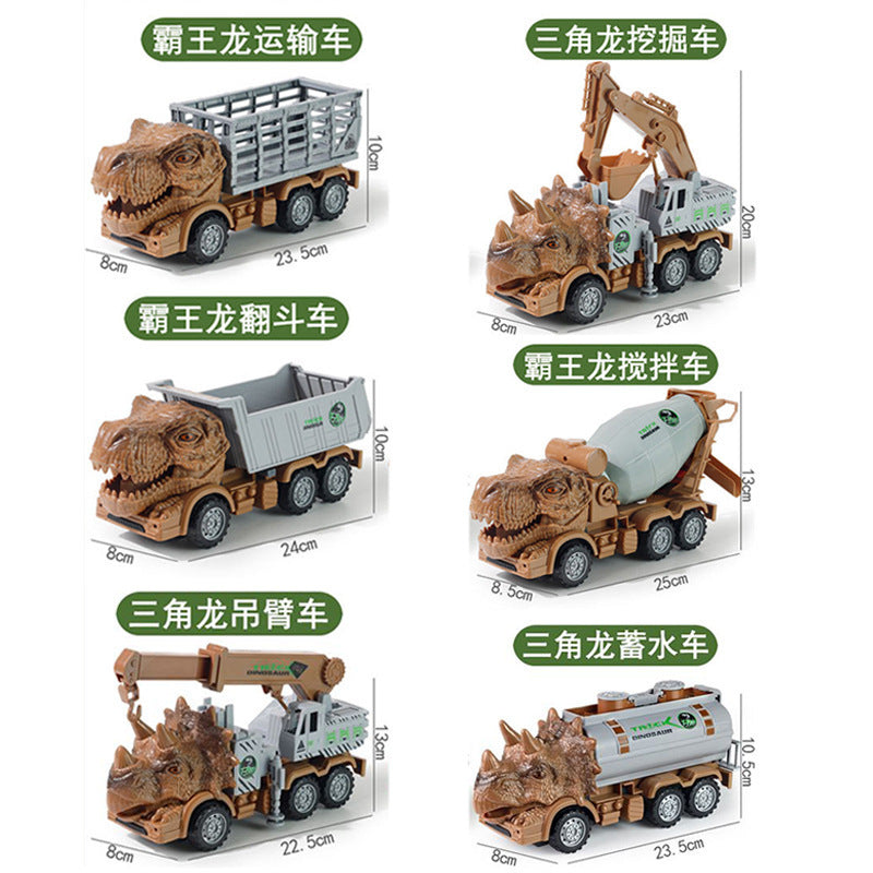 Large Children's Inertia Boy Toy Car Construction Vehicle Excavator Crane Dump Truck Mixer Truck Gift Box Set
