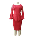 supply horn sleeves beaded sparkling sequin waist lotus leaf tops + skirt suit hot sale special price big sale