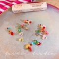 Super fairy dopamine colorful flower tassel stud earrings for women unique exaggerated elegant earrings 2026 new ear jewelry
