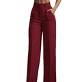 european and american  independent station pure colorcasual women's high waist pleated loosepants work pants trousers