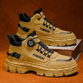 Men's 2025 spring new high-top casual sneakers, trendy thick-soled height-increasing non-slip outdoor work boots, martin boots