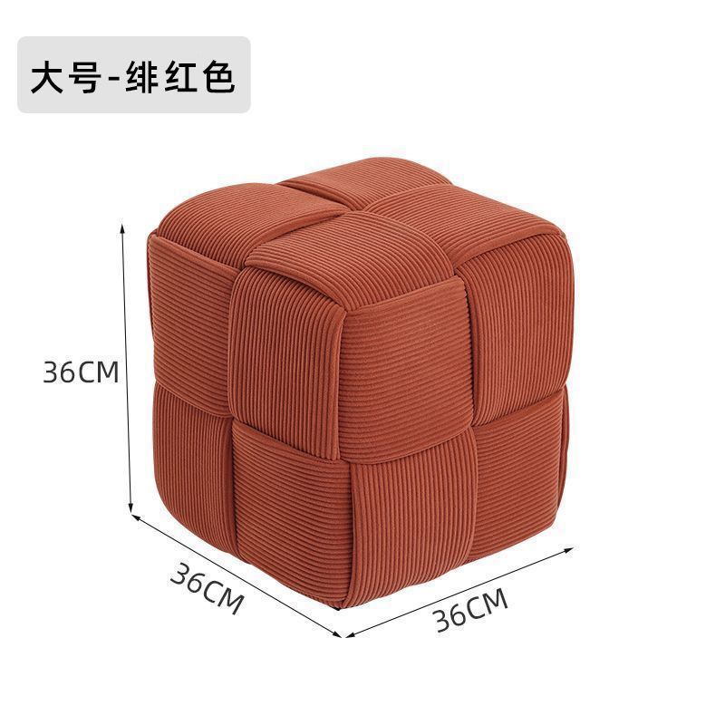 Popular simple sitting stool square stool accessible luxury low stool door changing shoes makeup stool for home living room coffee table sofa footrest