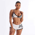 Summer floral print square leg bikini swimsuit with tie straps,  new arrival, in stock, minimum order quantity of 30 pieces per size for summer
