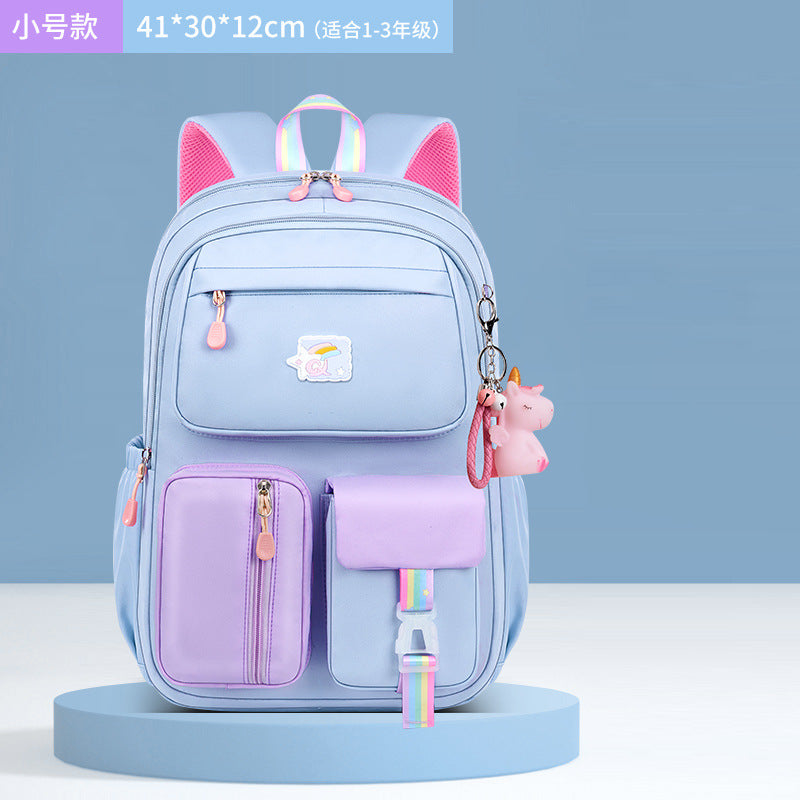 New primary school schoolbag female lightweight spine protection 1-3-6 grade Korean version of children's cartoon backpack wholesale