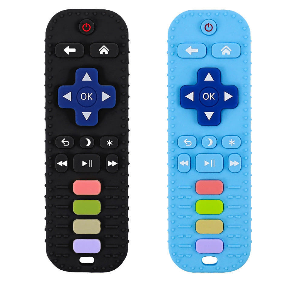 explosive product simulation button remote control baby toothpaste baby anti-eating hand grinding teeth food grade silicone toothpaste