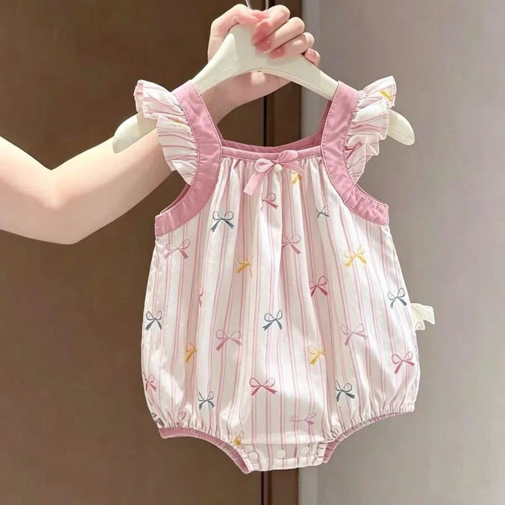 Summernew arrival baby girl cartoon flying sleeve bag butt kids summer dress baby clothes cute summer bag butt clothes summer