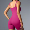 European and american cross-border camisole bodysuit yoga outfit, outdoor sports running tight bodysuit, one-piece fitness suit - customizable