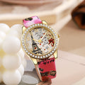 fashion snake print belt printing women's watch eiffel tower digital diamond-encrusted british watch student watch