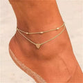 Gold double-layer/three-layer stackable beaded chain bracelet - trendy & versatile women's fashion jewelry - wholesale for cross-border e-commerce