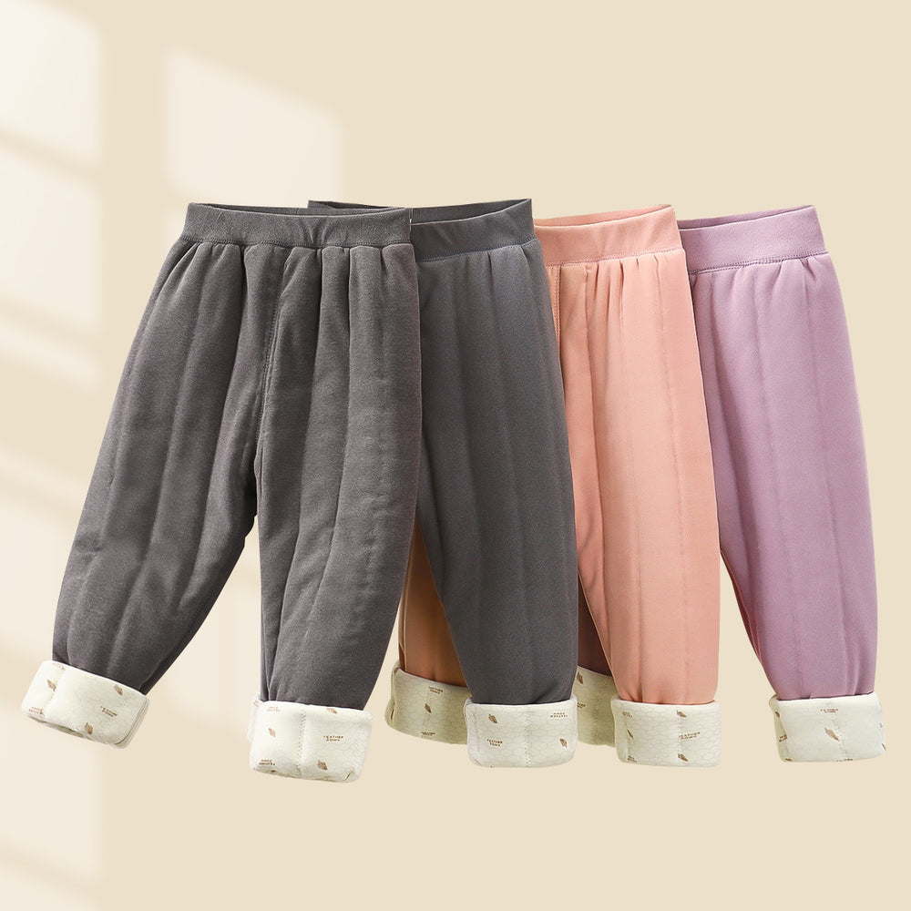 School uniform essential: autumn/winter kids' cotton pants - boys' warm & cold-proof trousers, three-layer fleece-lined & extra thick girls' leggings