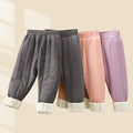 School uniform essential: autumn/winter kids' cotton pants - boys' warm & cold-proof trousers, three-layer fleece-lined & extra thick girls' leggings