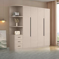 Solid wood wardrobe for home bedroom simple cabinet rental room economical floor-standing large-capacity storage wardrobe
