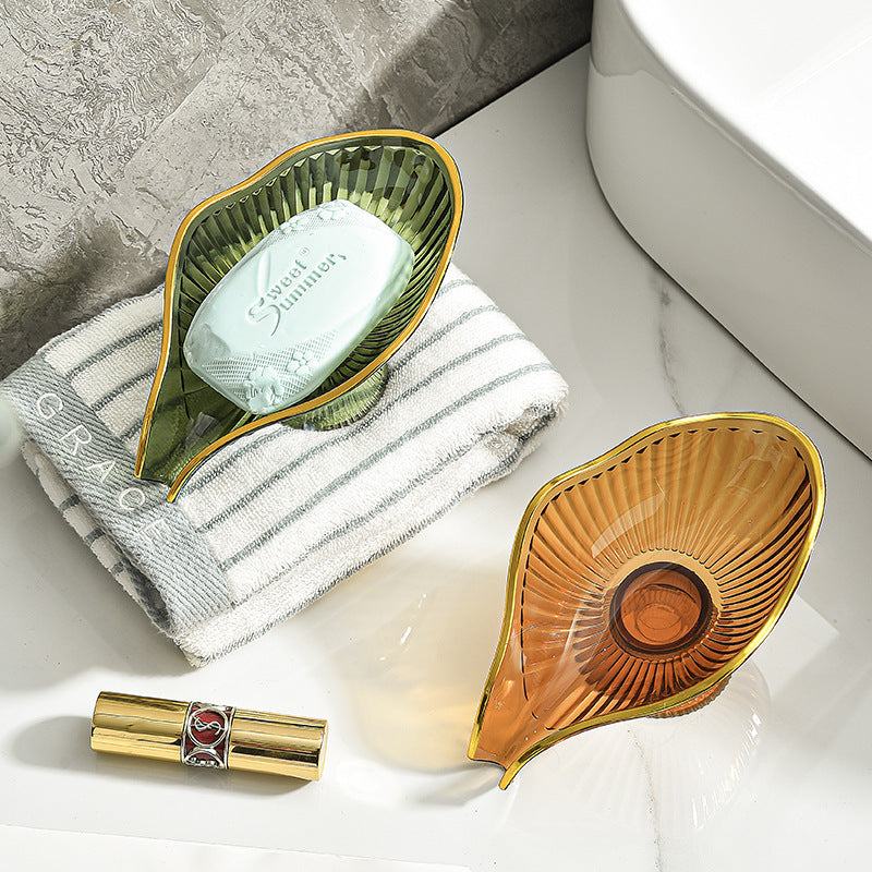 Accessible luxury soap dish countertop drainage no punching gold plated for home soap dish bathroom countertop soap rack bathroom