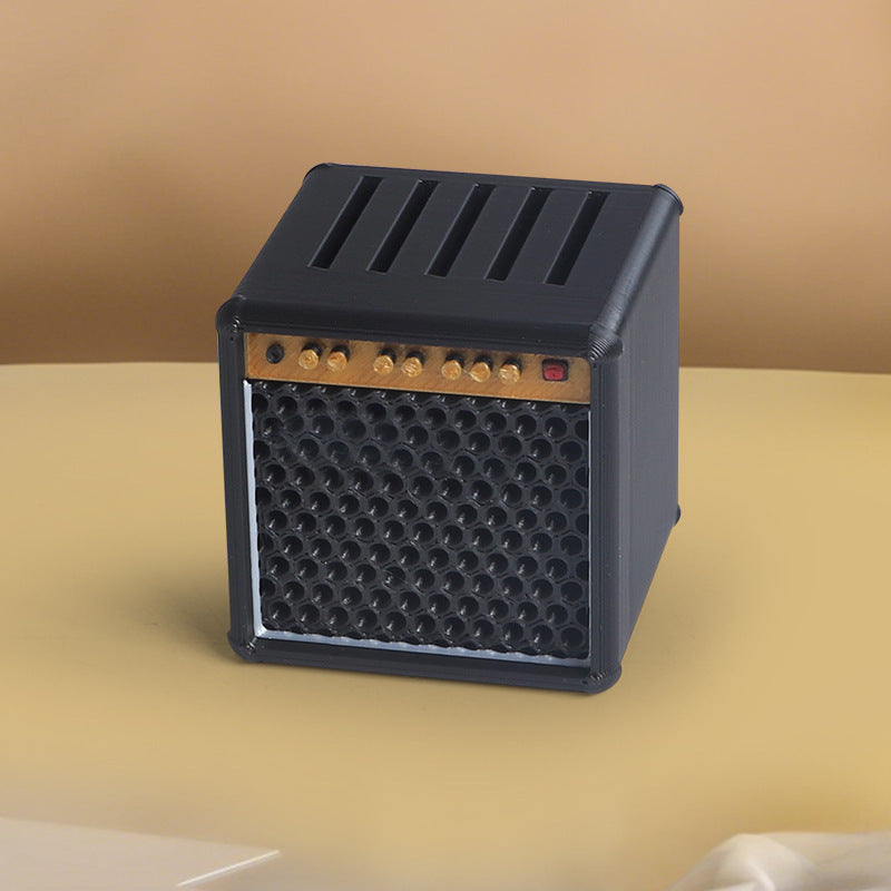 kids3d printed bass storage box artificial music speaker instrument desktop decoration guitar pick accessories