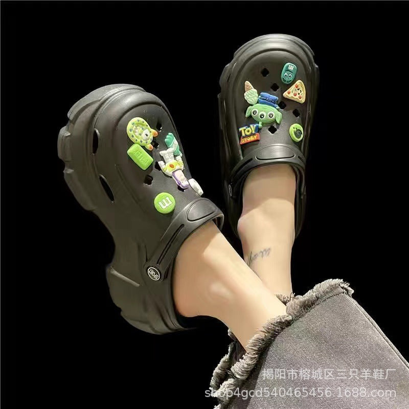 Thick sole crocs women's new arrival heightenednon-slipfashionpopular popular beach sandals outwear summer wholesale