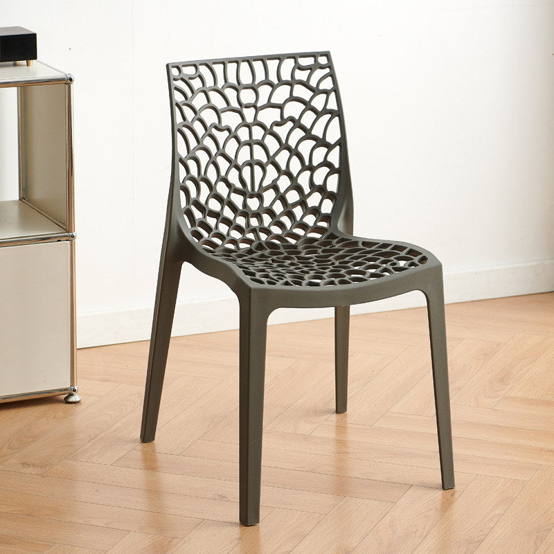 Cut out creative armrest art work chair casual dining chair scandinavian outdoor stackable casual chair waiting chair