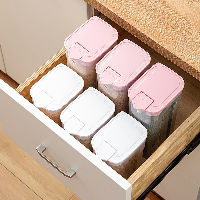 Kitchen food grade sealed tank plastic with lid grain storage tank household dry goods snack storage box