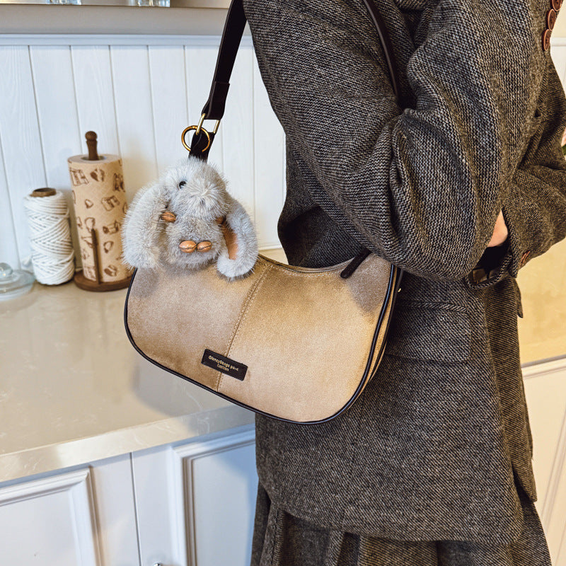 Retro frosted shoulder bag for women new arrival2025fall and winter atmosphere easiest for match armpit bag trendy texture crossbody bag