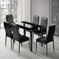 Export tempered glass restaurant table and chair set, home table and chair combination, commercial reception and negotiation area complete dining table and chair set