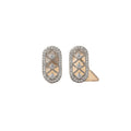 Personalized new copper inlaid zirconium full diamond geometric necklace for women classy sense of light luxury fashion non-fading best selling earring set