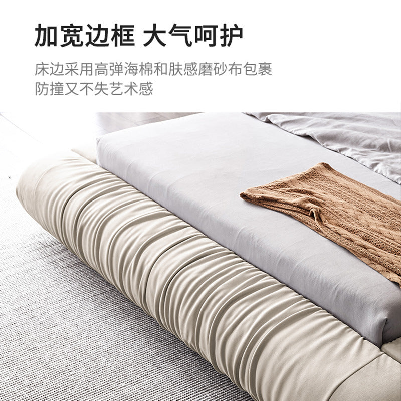 Cloud bed casual modern technology cloth wabi-sabi style accessible luxury bed master bedroom cream style designer fabric bed