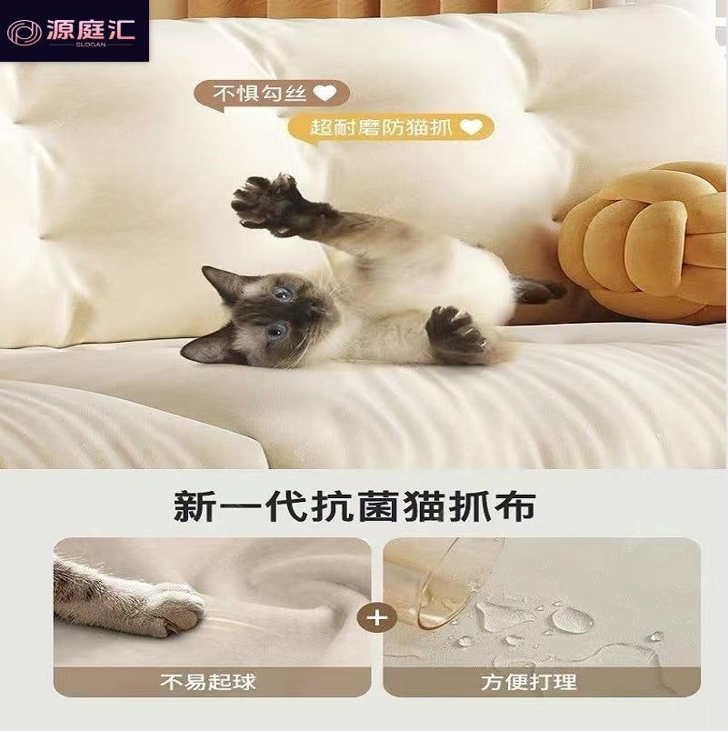 Wood style sofa cloud japanese style straight row small apartment classycasual sofa scandinavian living room solid wood fabric sofa