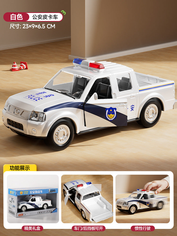 Kids' large police car, security pickup truck, swat rescue vehicle - sound & light musical toy car, realistic model