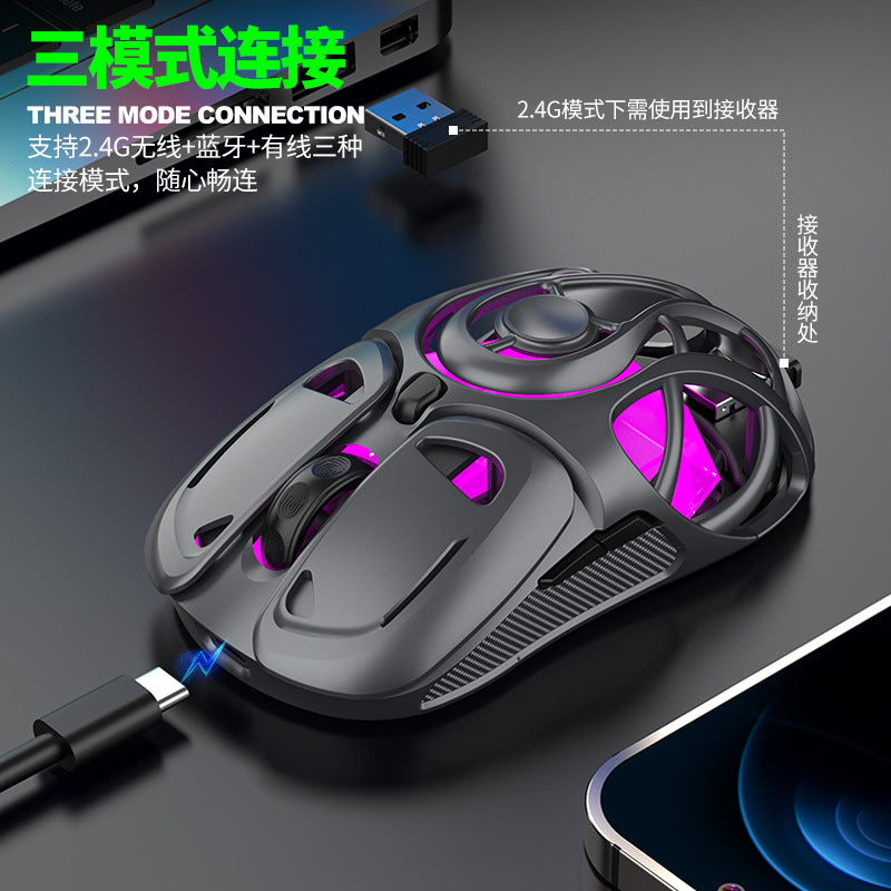 Viper x10 firefly tri-mode wireless bluetooth gaming mouse - sleek, hollowed-out design - paw3311 fashion mouse
