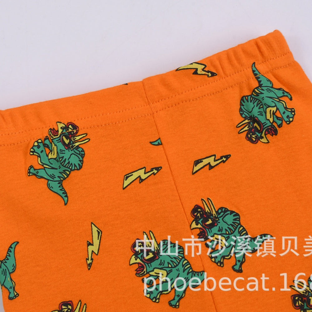 autumn new children's home clothes cute triceratops pajamas export children's clothing wholesale