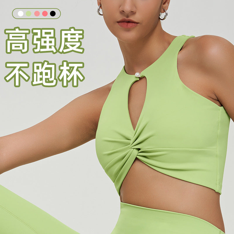 【clearance - no returns or exchanges】knotted design cutout top sports bra - beautiful back tank top for fitness, yoga, and underwear