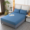 Pure colorprinting fitted sheet single piece double bed cover bed cover brushed bed sheets protective cover fitted sheet three-piece set