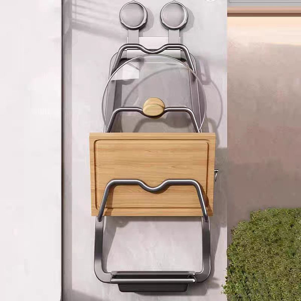 Suction cup lid rack, kitchen non-punching lid rack, strong load-bearing multi-functional cutting board, cutting board storage artifact