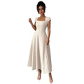 new cross-border european and american style elegant summer solid color long dress