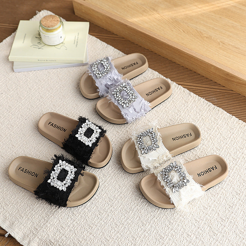 Girls' sandals & slippers - new summer collection - kids' shoes - baby girls' rhinestone princess style slippers - indoor & outdoor