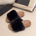 2025 fall/winter new collection: classic & stylish fuzzy one-strap cotton slippers - chunky sole, premium feel, women's outdoor slippers