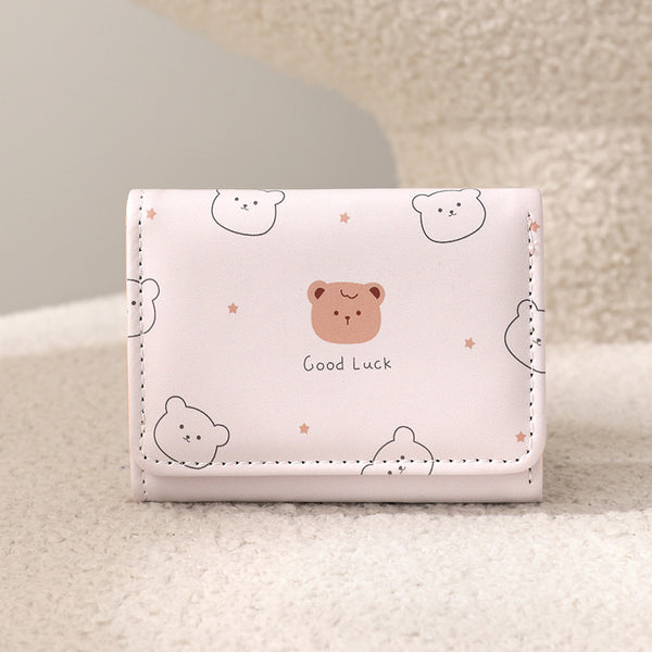 Women's bag new Japanese animation women's short wallet 30% off student printing folding  cartoon change bag a lot