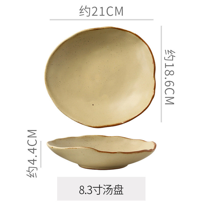 Vintage chic dinnerware set - restaurant, hotel, and home use - unique shaped dessert plates, pastry bowls, and rice bowls - wholesale