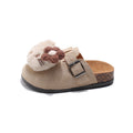 Kids female retro cat birkenstock slippers outwear2025 spring autum cartoon cute plaid girl baotou new arrival
