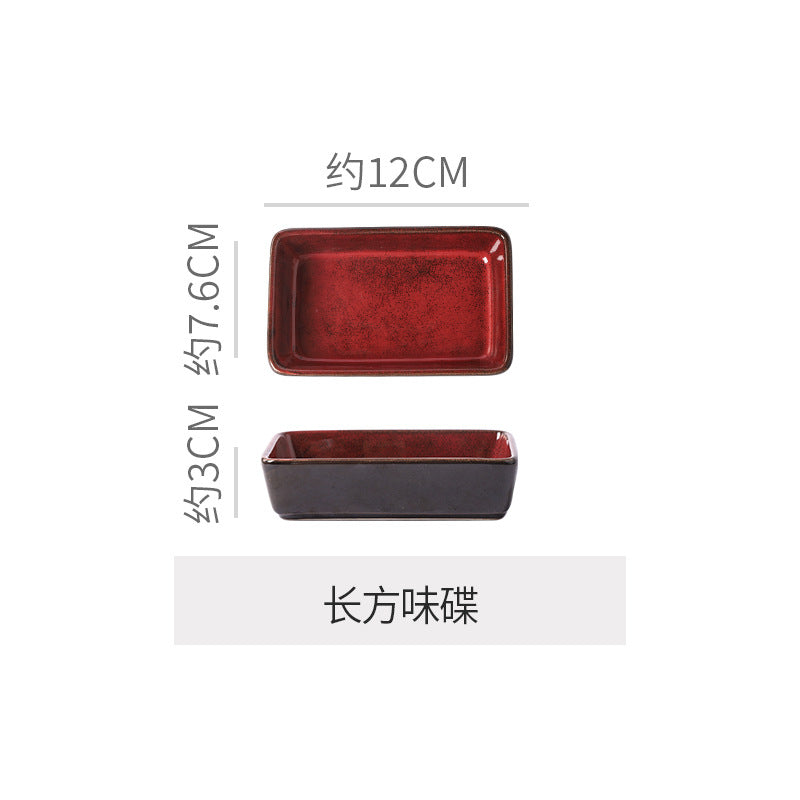 Personalized burgundy ceramic restaurant hotel tableware embossed exquisite fruit dessert plate tea tray for home dish plate salad bowl